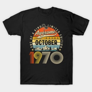 Awesome Since October 1970 Vintage 53rd Birthday T-Shirt